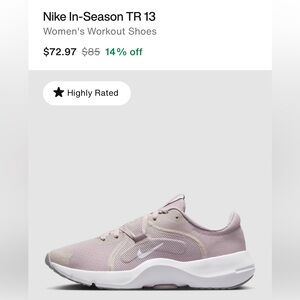 Nike Women’s In-Season Trainer 13 Smokey Muave Athletic Shoes